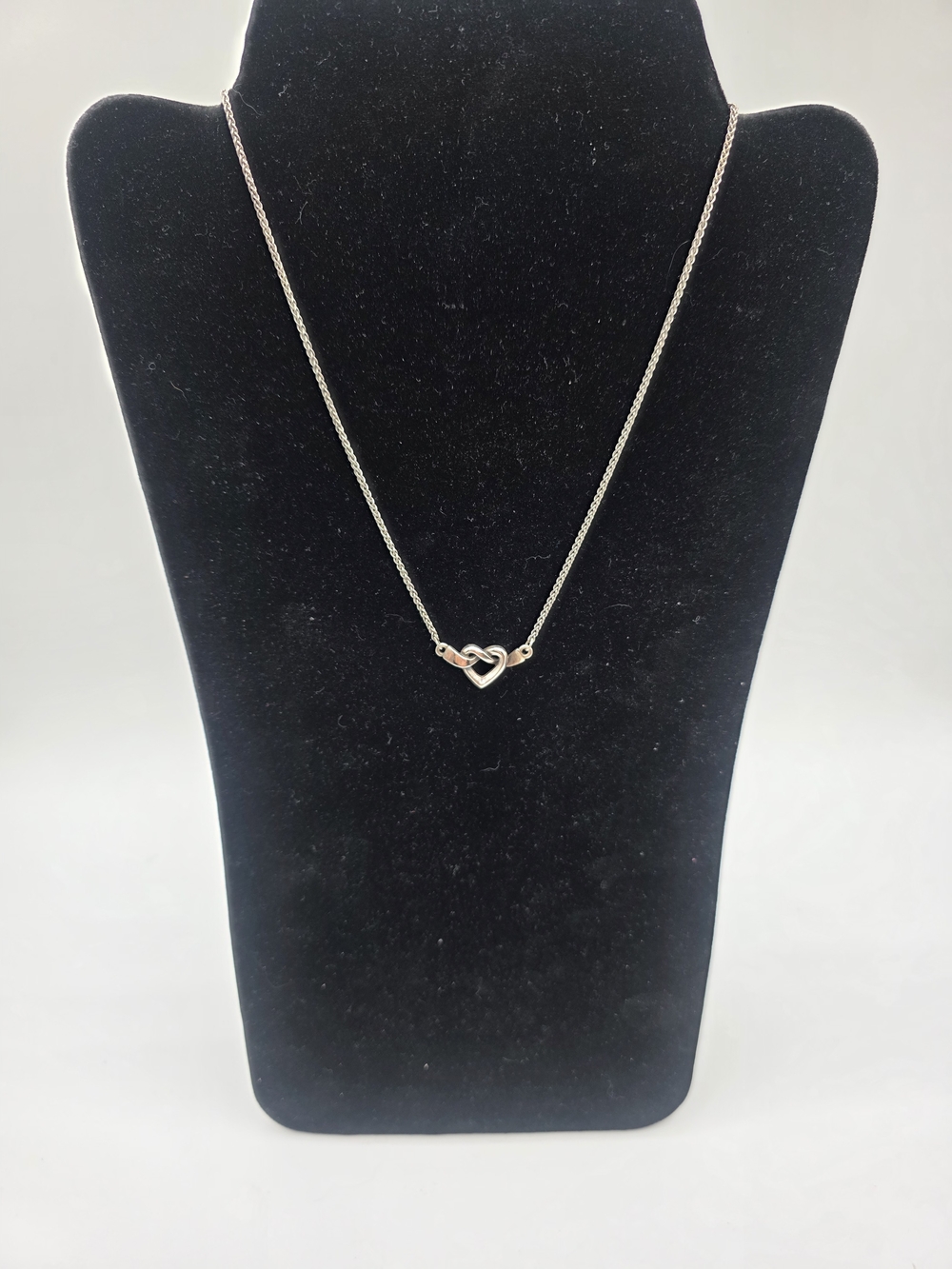 James Avery Silver Heart Knot Necklace Retired Vintage